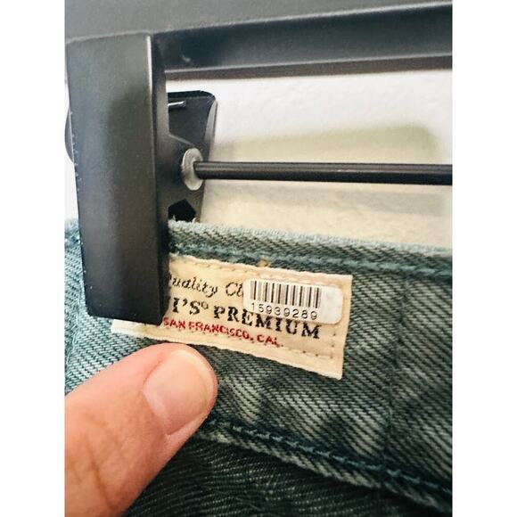 Levi's Premium 501 Original Green Misty Silver Pine Cropped Jeans Size W31 L26 - Picture 15 of 16